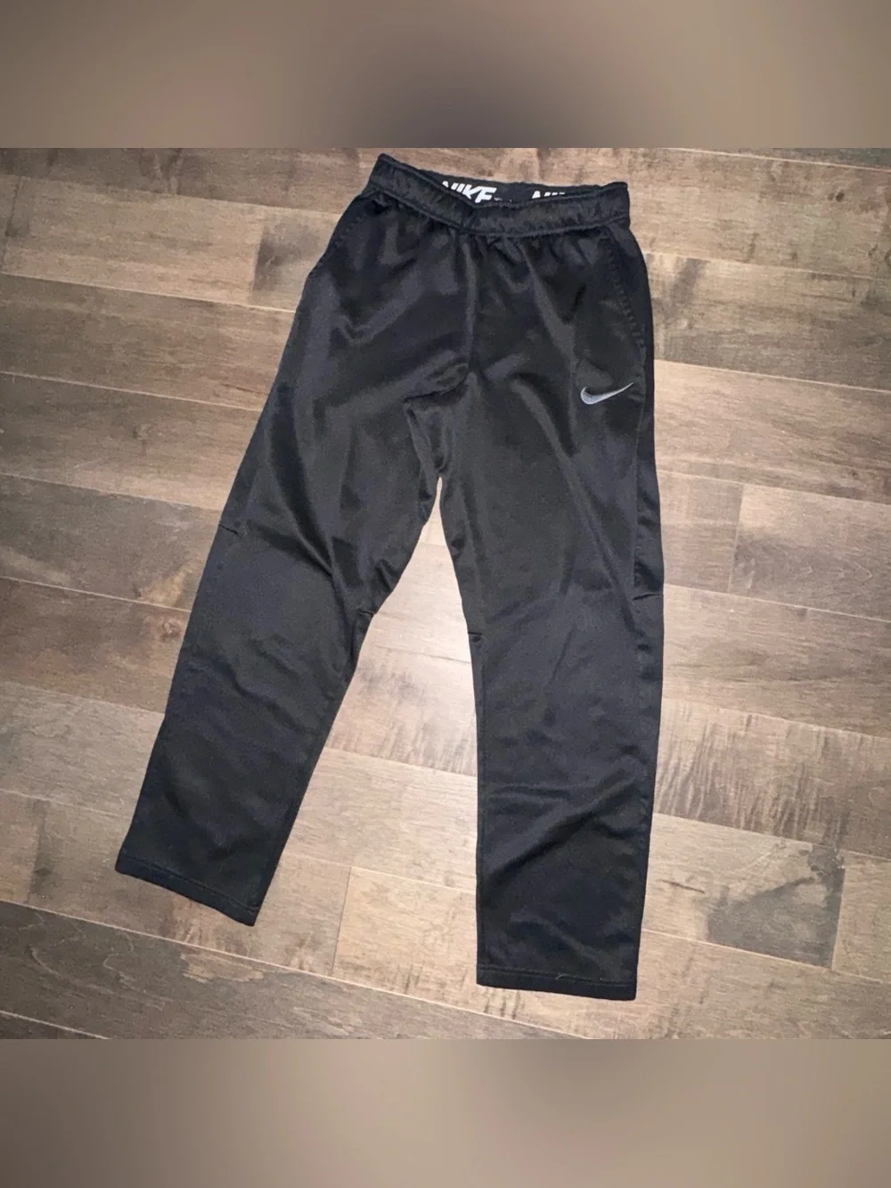 Nike Black Boys' Athletic Joggers with Gray Swoosh